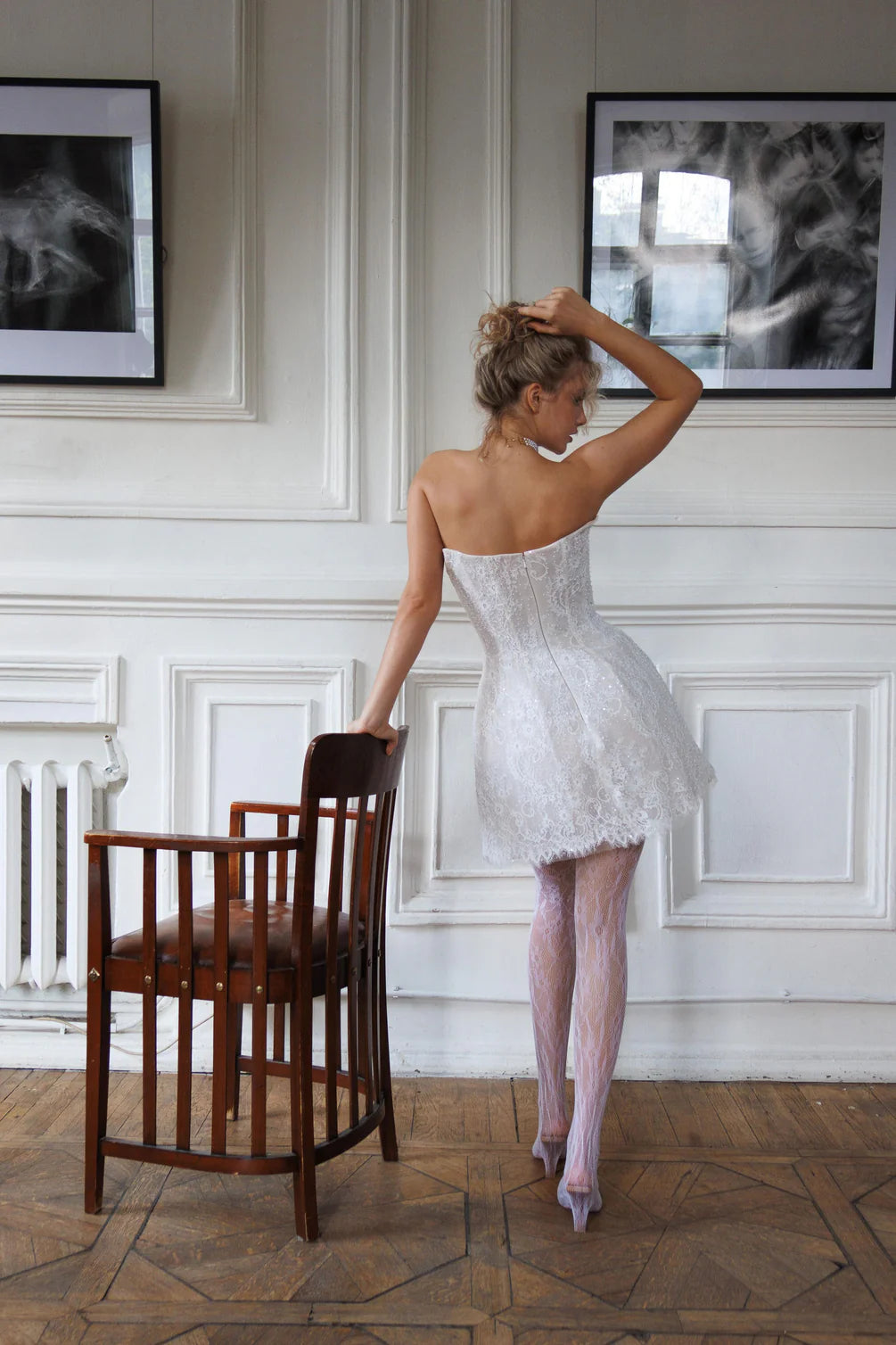 Experience the perfect combination of elegance and contemporary style with our Cameia Mini Dress. Featuring detachable sleeves and intricate lace details, this short wedding dress will make you feel like a princess. The corset back and zipper closure ensure a flawless fit, while the delicate lace adds a touch of romance.