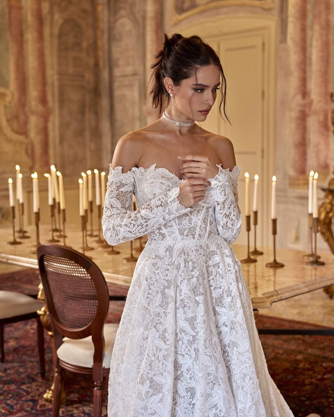Elevate your style with the Robe Chantilly. This Adel lace dress enhances your figure and exudes sophistication. The delicate neckline adds a subtle highlight to your décolletage, making you feel confident and elegant. Perfect for any occasion, this dress is a must-have for your wardrobe.