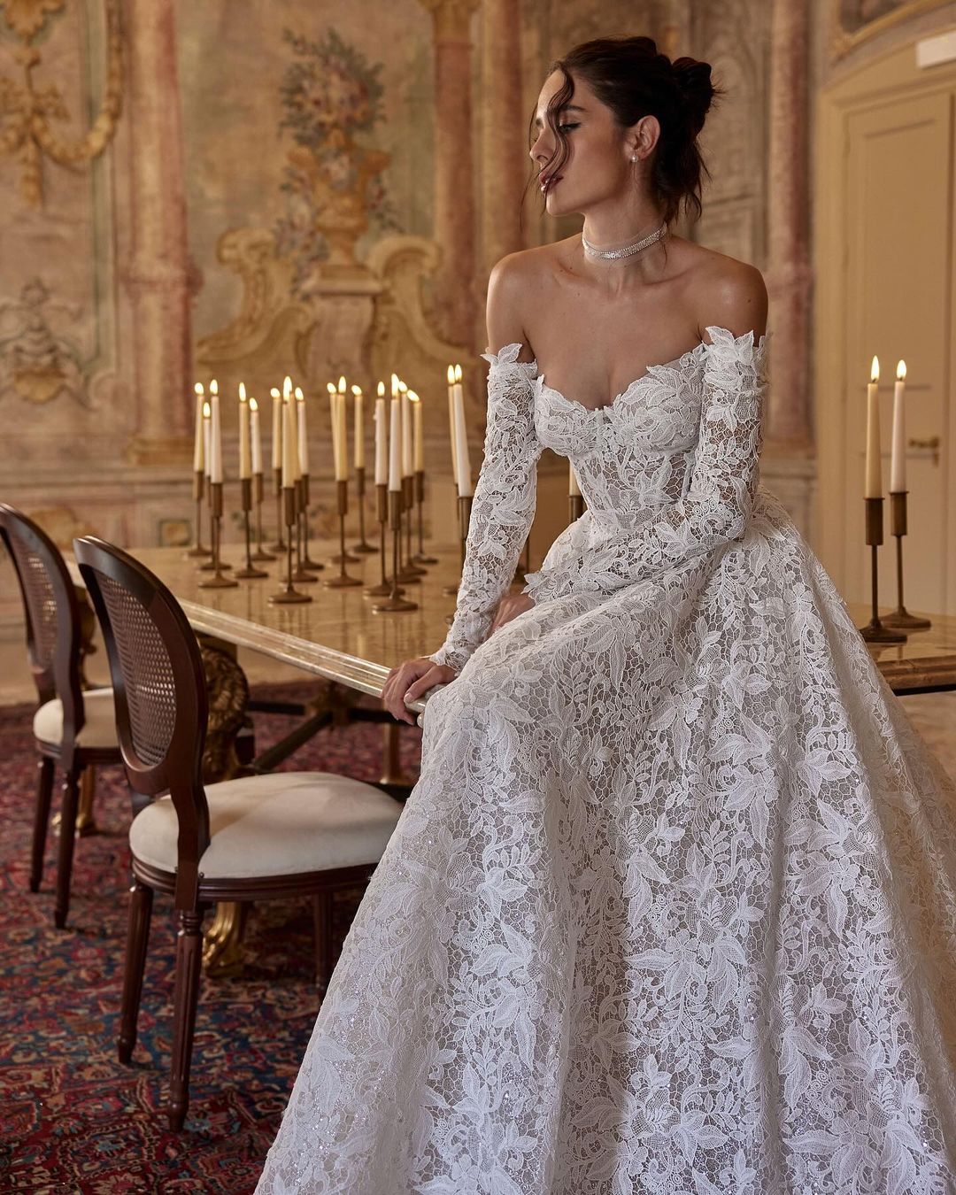 Elevate your style with the Robe Chantilly. This Adel lace dress enhances your figure and exudes sophistication. The delicate neckline adds a subtle highlight to your décolletage, making you feel confident and elegant. Perfect for any occasion, this dress is a must-have for your wardrobe.