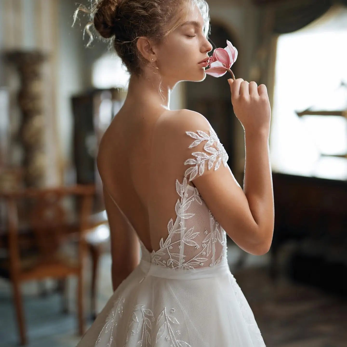 Indulge in luxury on your special day with our Dress Denisse. This stunning ball gown dress features delicate lace, long elegant sleeves, and a flattering silhouette. Perfect for a grand entrance and unforgettable memories. Elevate your wedding attire and make your dreams come true with Dress Denisse.
