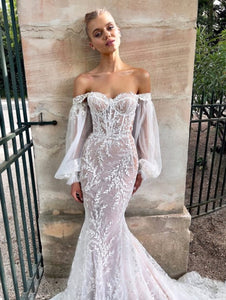 Introducing the Ruth Gown by Tom Sebastien, a stunning mermaid gown in pristine white. With a flattering sweetheart neckline, this unique gown will make you feel like a star! Bring the glamour to your evening with the Ruth Gown!